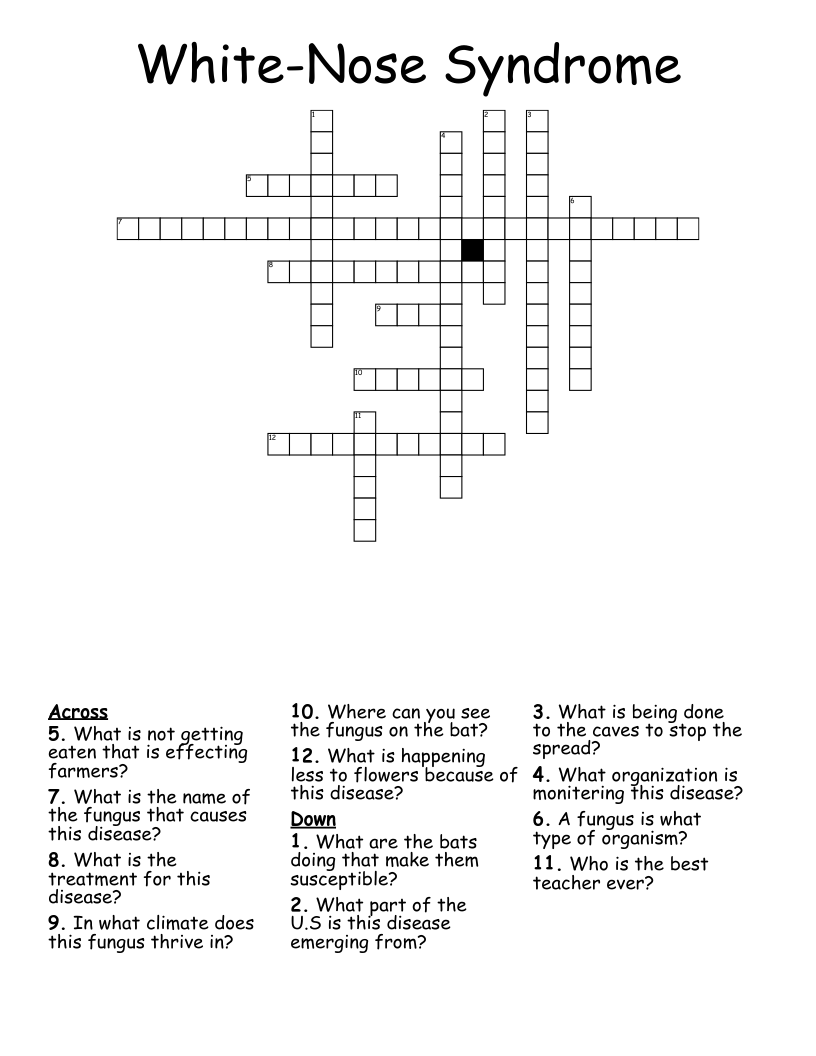 White-Nose Syndrome Crossword