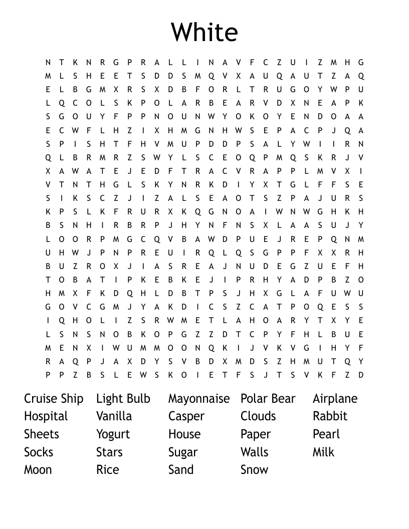 White Word Search