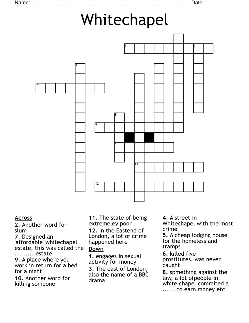 Whitechapel Crossword