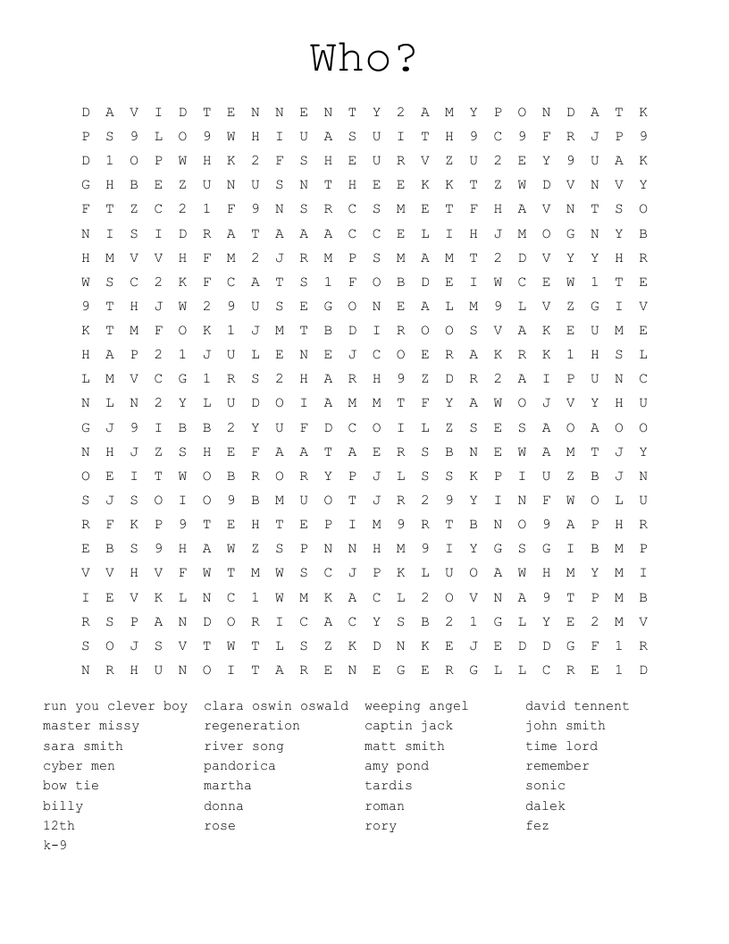 Who? Word Search