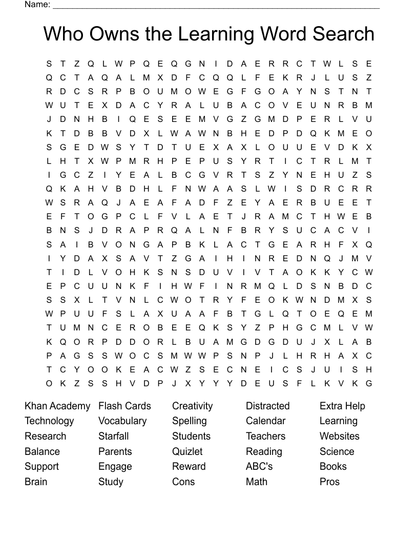Who Owns the Learning Word Search