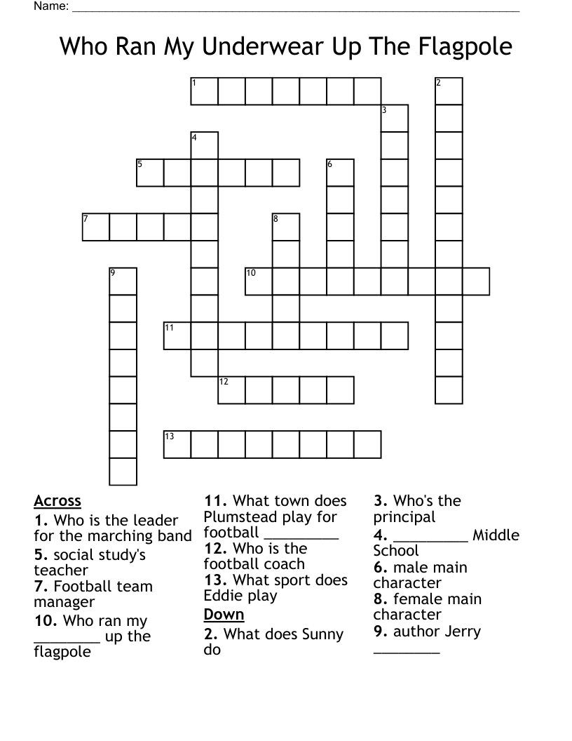 Who Ran My Underwear Up The Flagpole Crossword