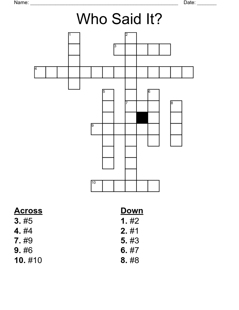 Who Said It? Crossword