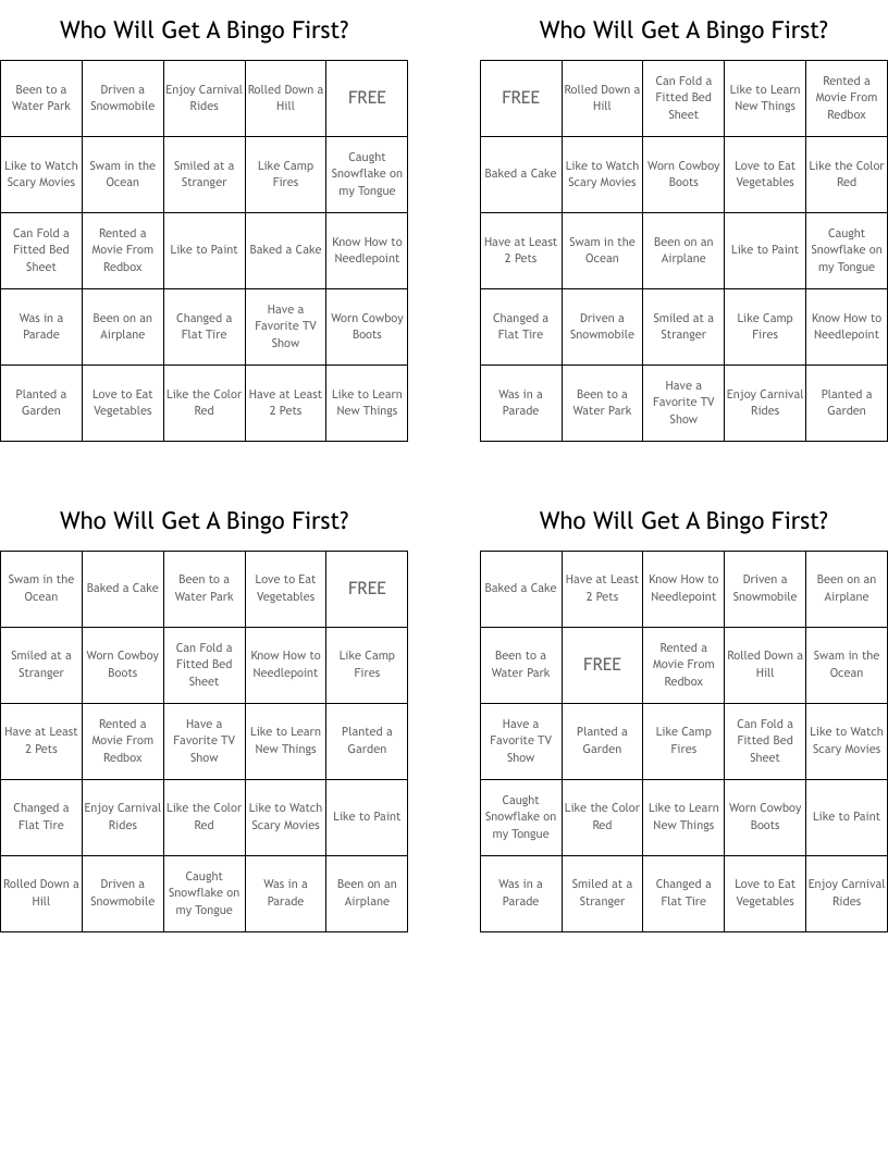 Who Will Get A Bingo First?