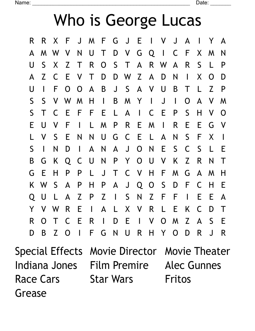 Who is George Lucas Word Search