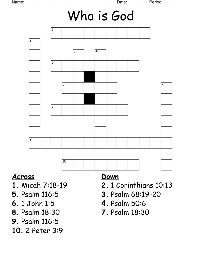 Who is God Crossword
