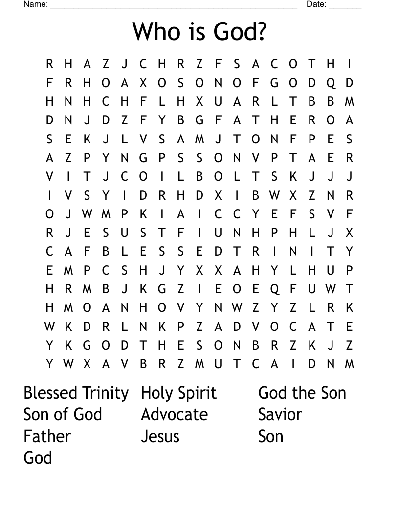 Who is God? Word Search