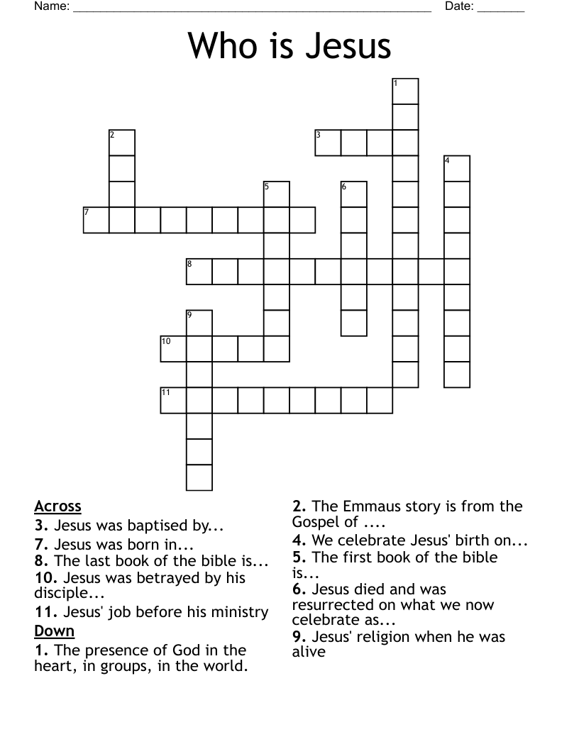 Who is Jesus Crossword