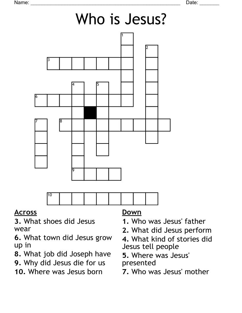 Who is Jesus? Crossword
