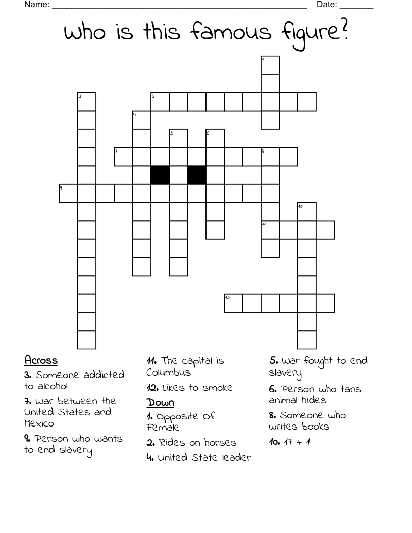 Who is this famous figure? Crossword