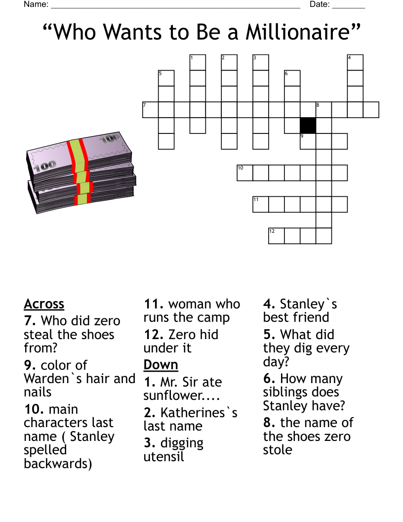 “Who Wants to Be a Millionaire” Crossword
