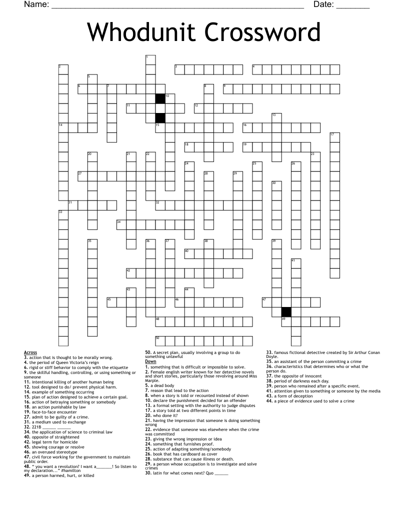 Whodunit Crossword