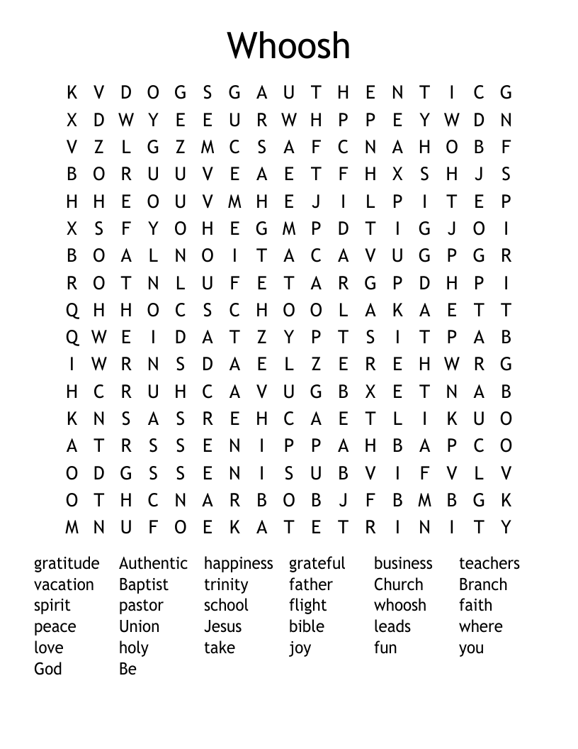 Whoosh Word Search