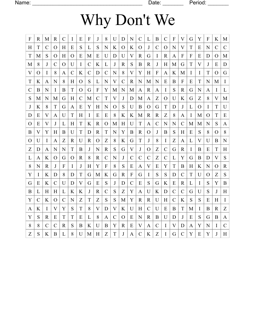 Why Don't We Word Search