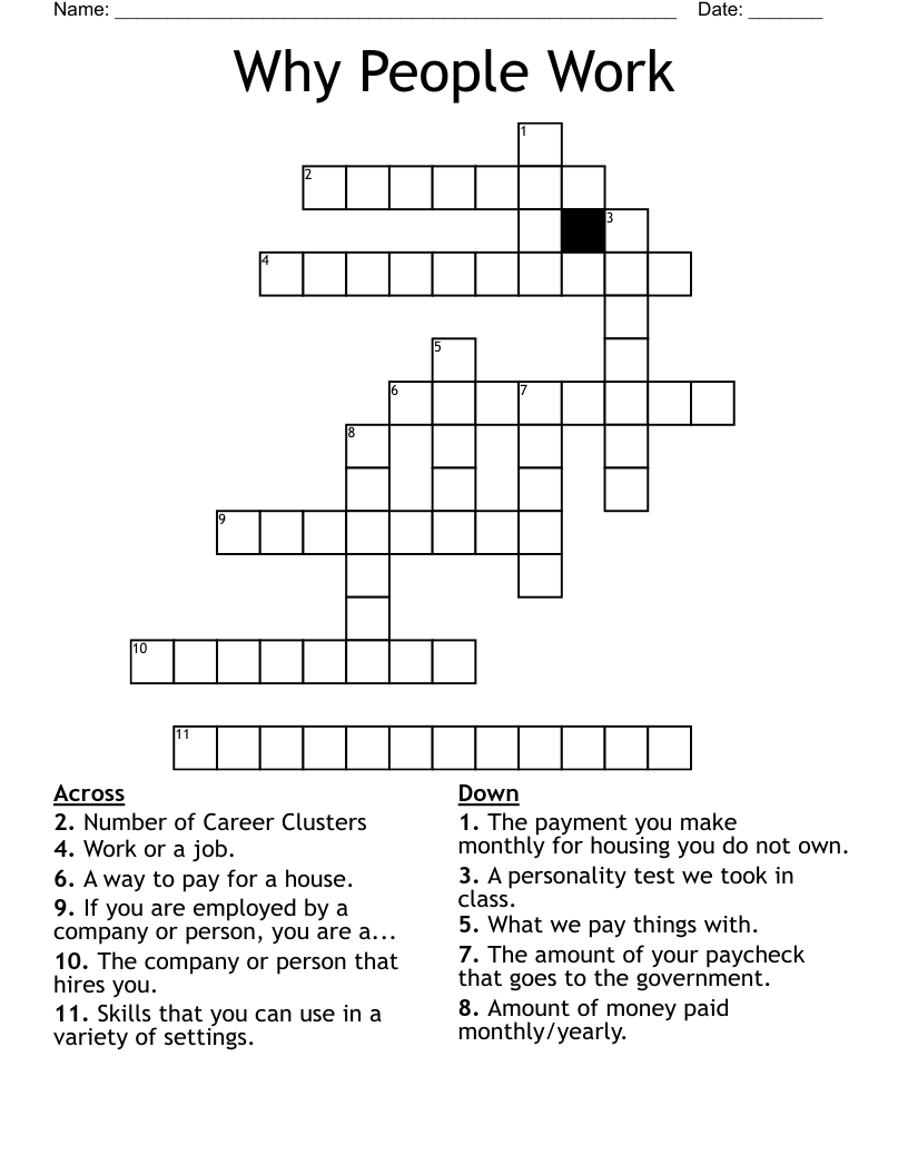 Why People Work Crossword
