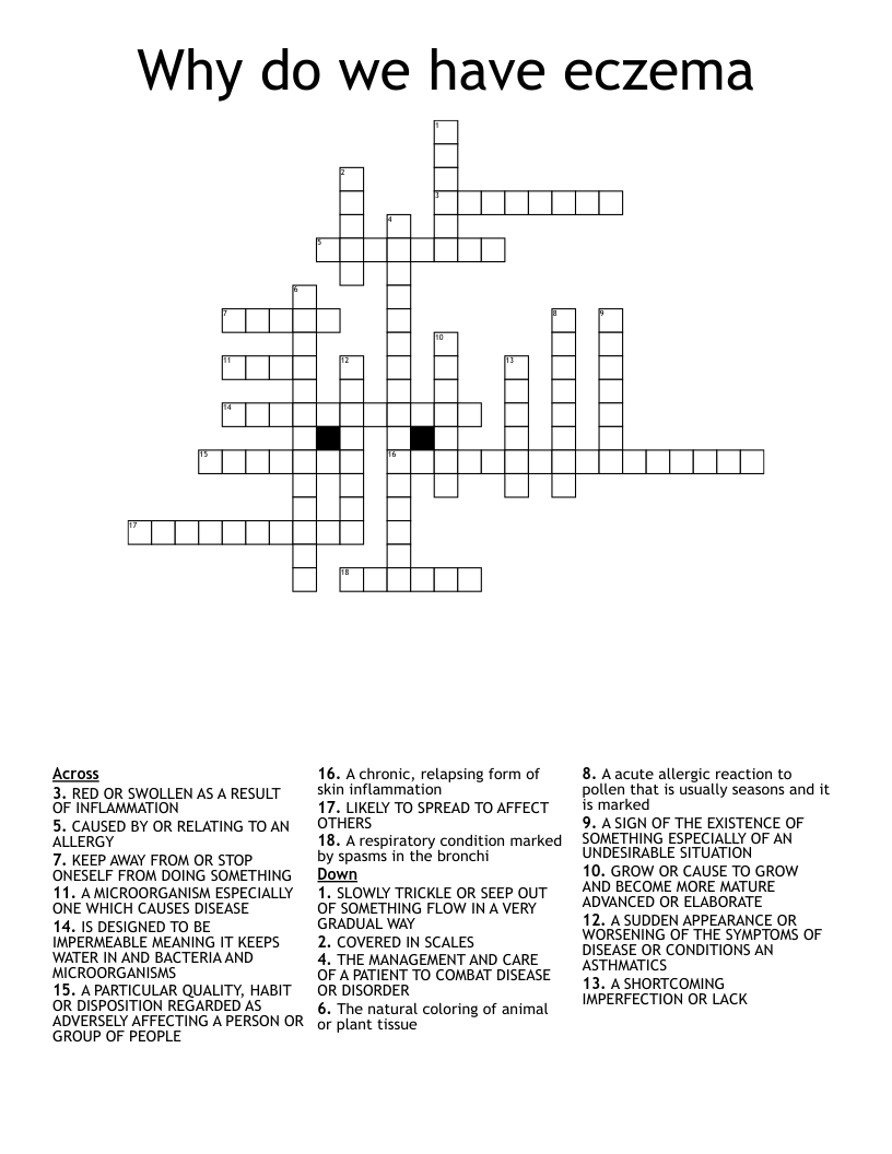 Why do we have eczema Crossword