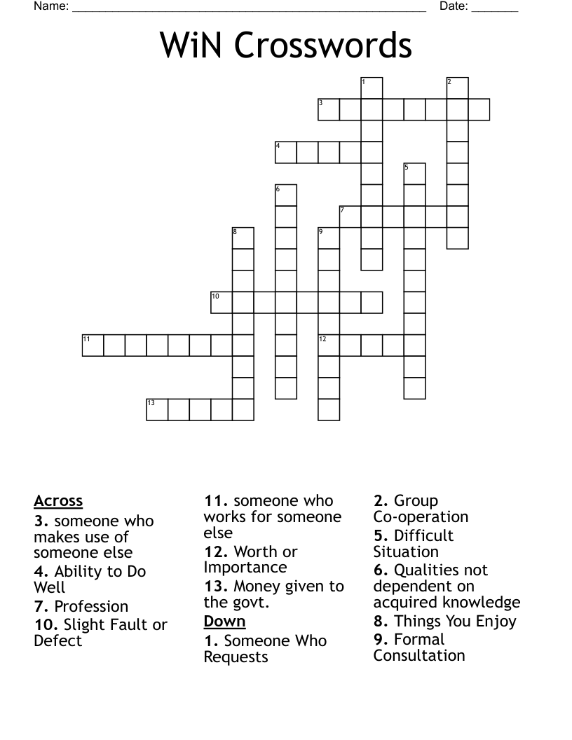 WiN Crosswords
