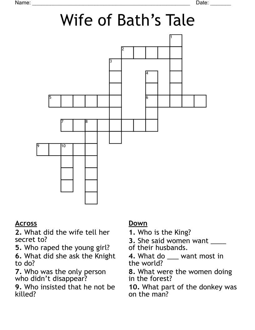 Wife of Bath’s Tale Crossword