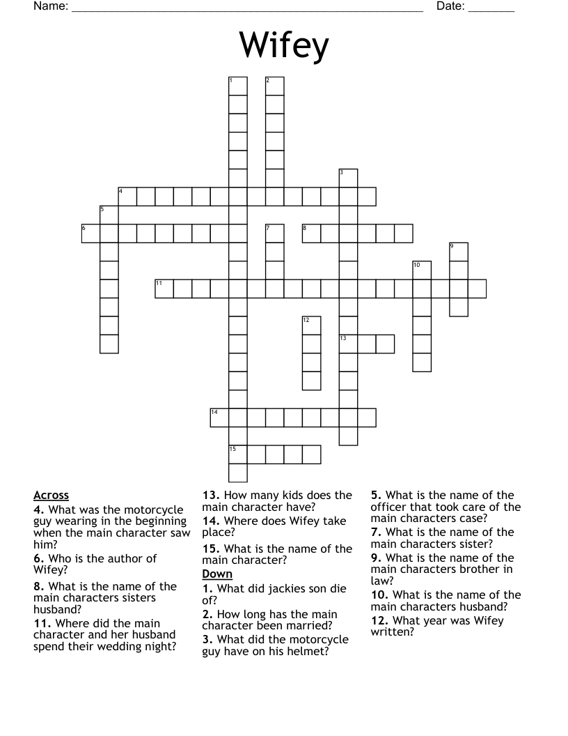 Wifey Crossword
