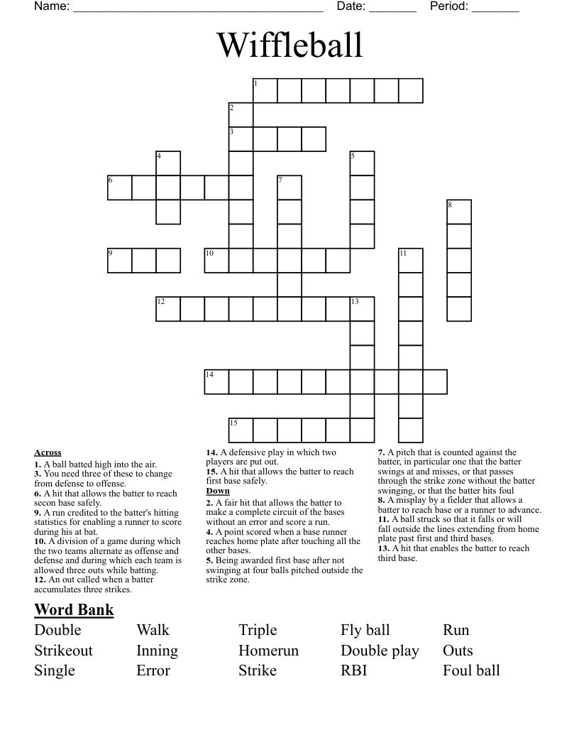 Wiffleball Crossword