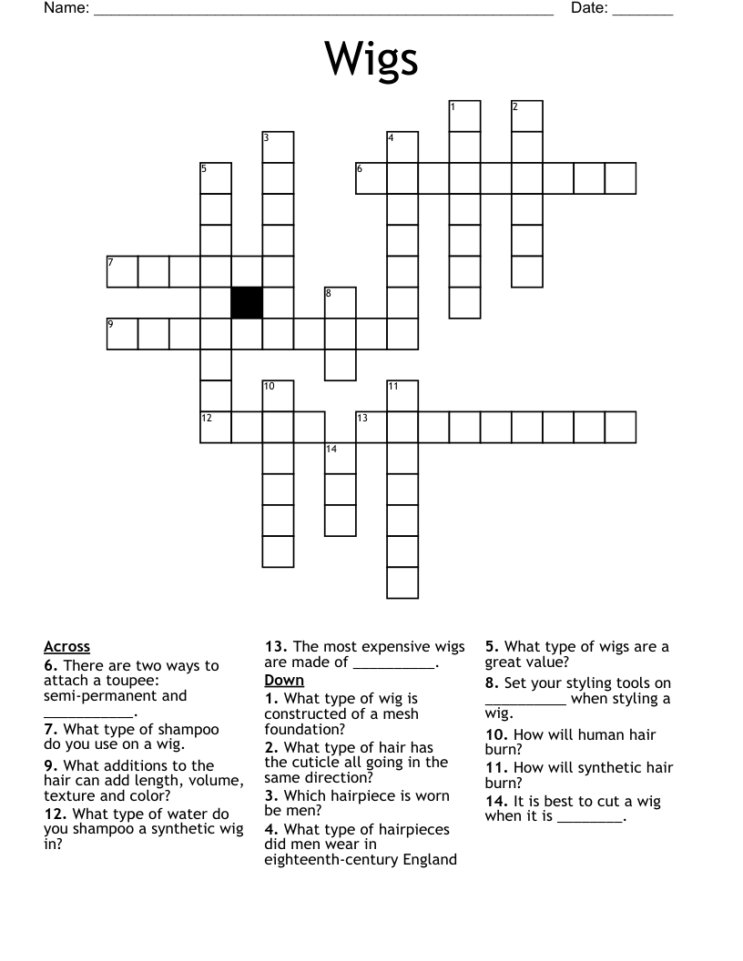 Wigs Crossword