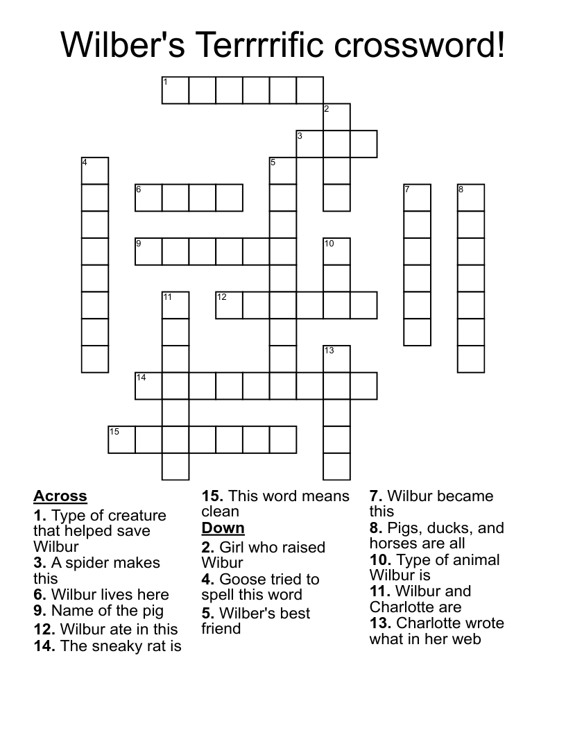 Wilber's Terrrrific crossword!