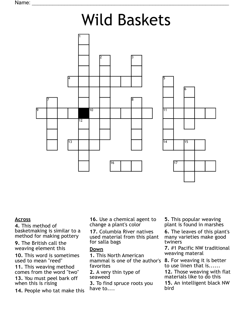 Wild Baskets Crossword