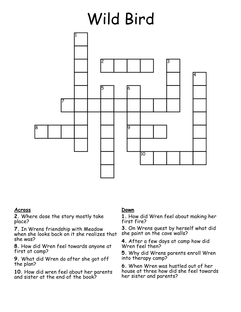 Wild Bird Crossword