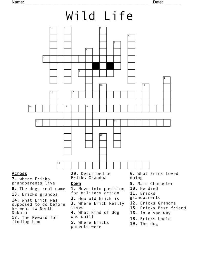 Wild Life Crossword