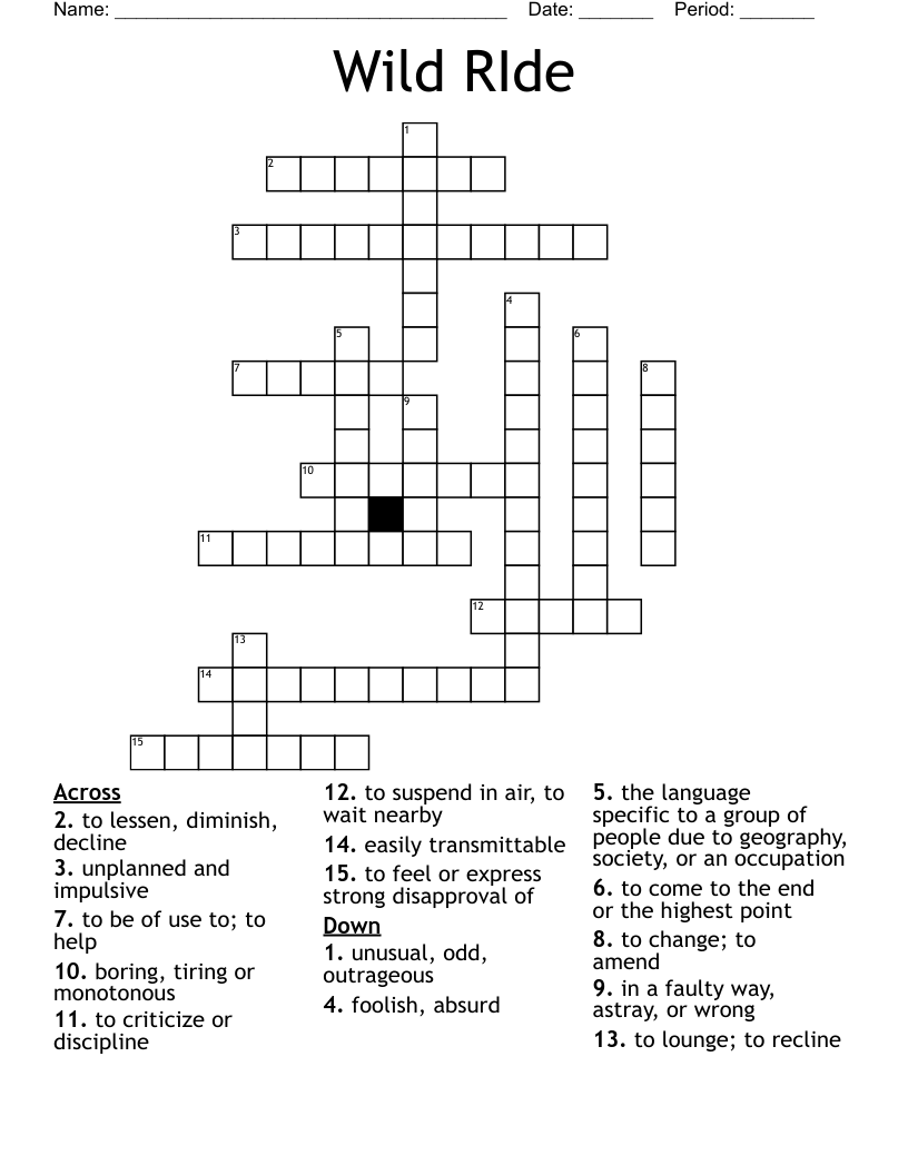 Wild RIde Crossword