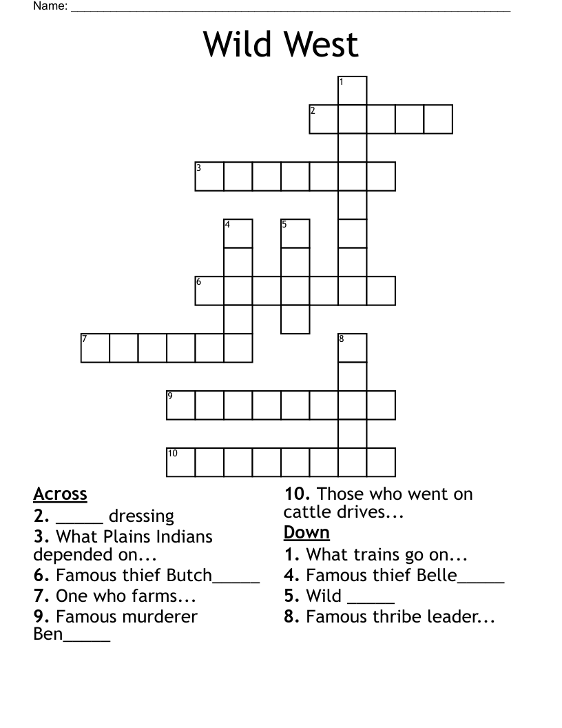 Wild West Crossword