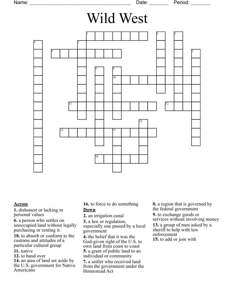 Wild West Crossword