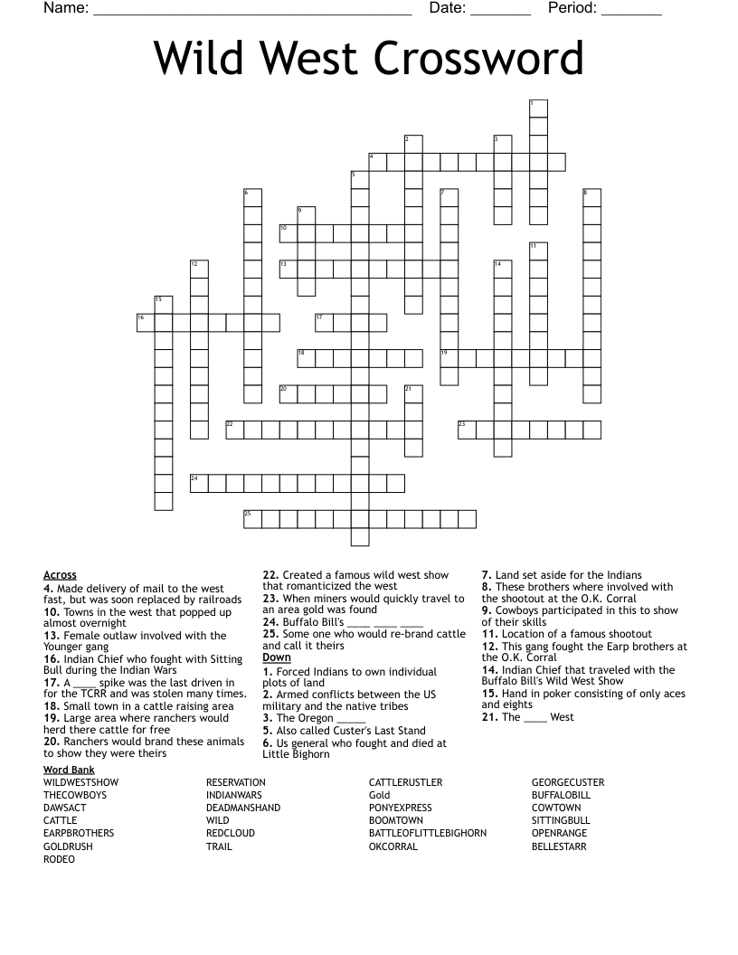 Wild West Crossword