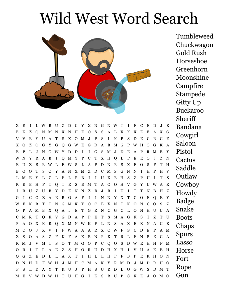 Wild West Word Search