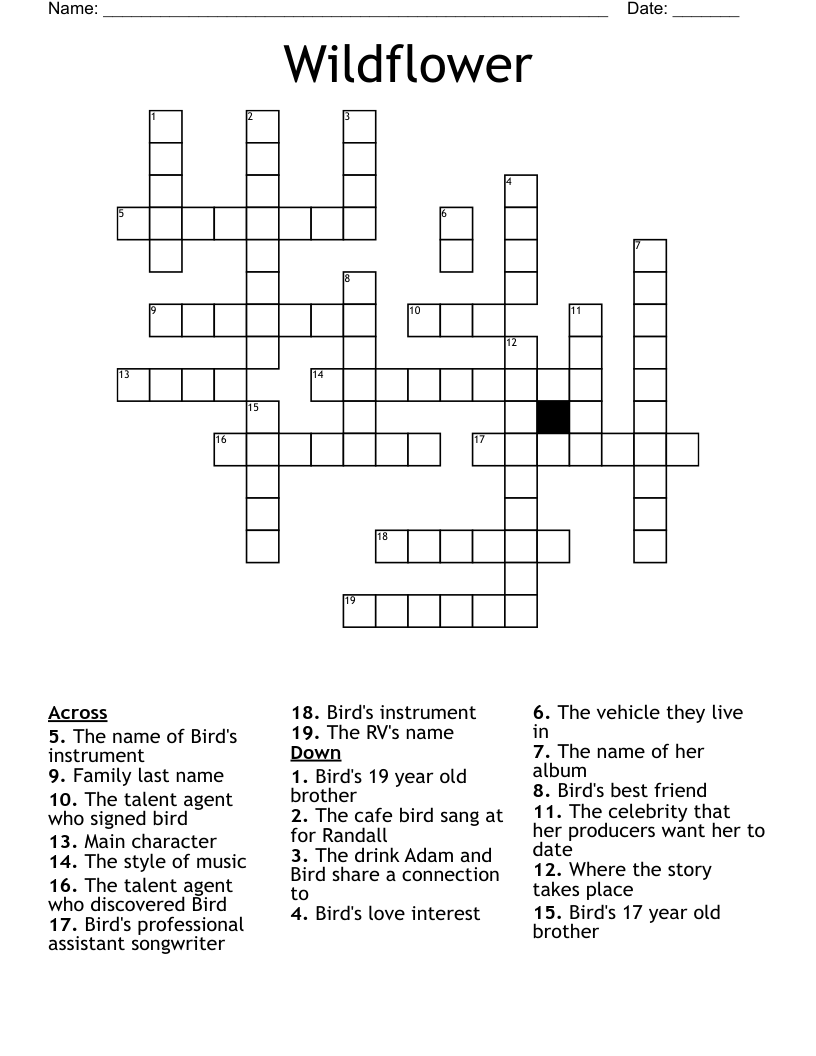 Wildflower Crossword
