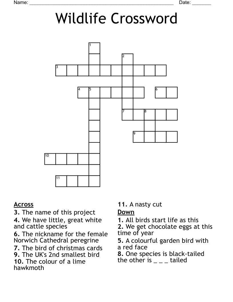 Wildlife Crossword