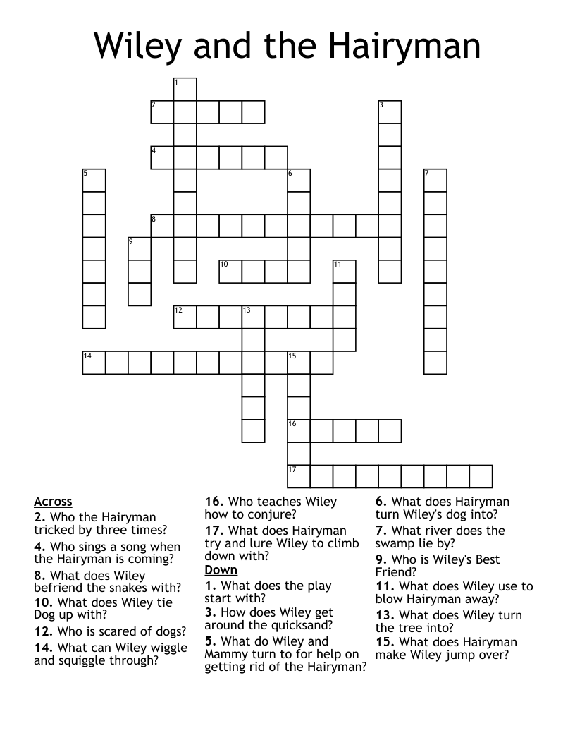 Wiley and the Hairyman  Crossword