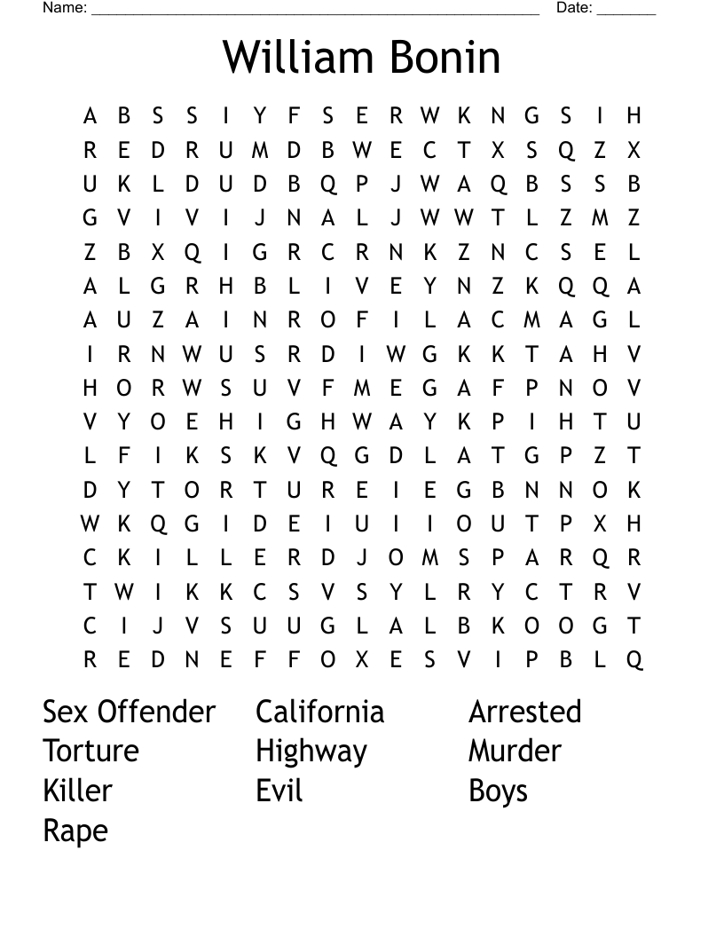 William Bonin Word Search