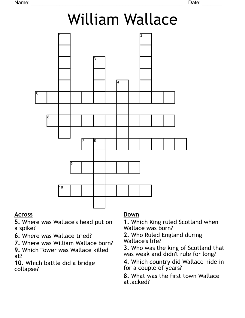 William Wallace Crossword