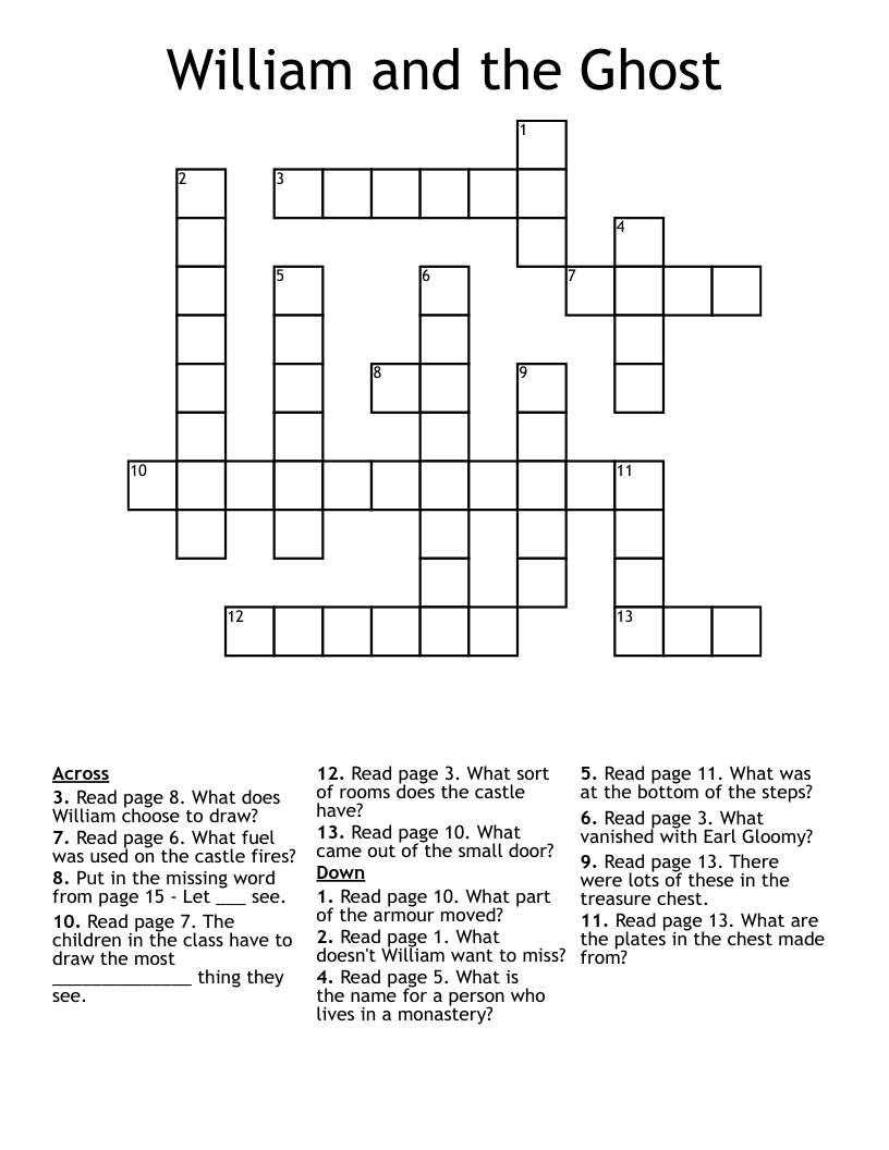 William and the Ghost Crossword