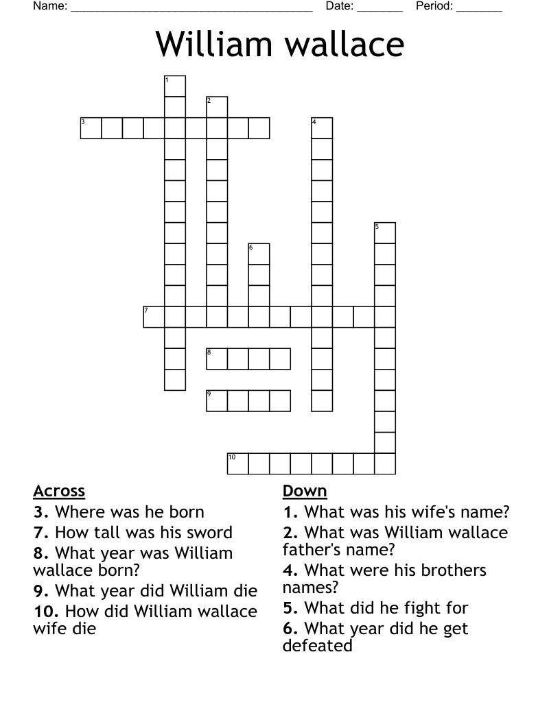 William wallace  Crossword