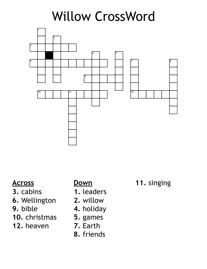 Willow CrossWord