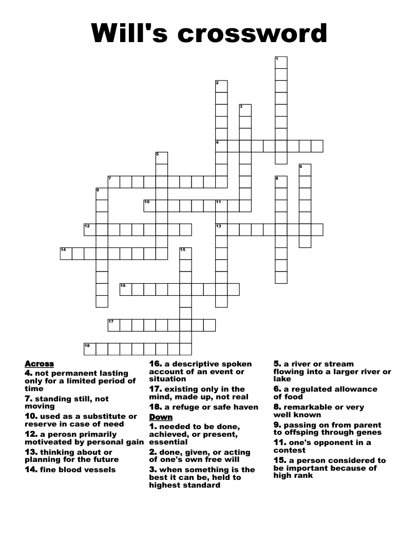 Will's crossword