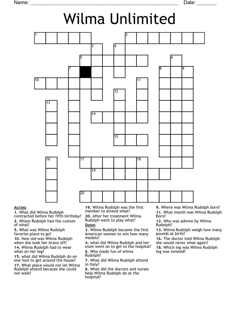 Wilma Unlimited Crossword