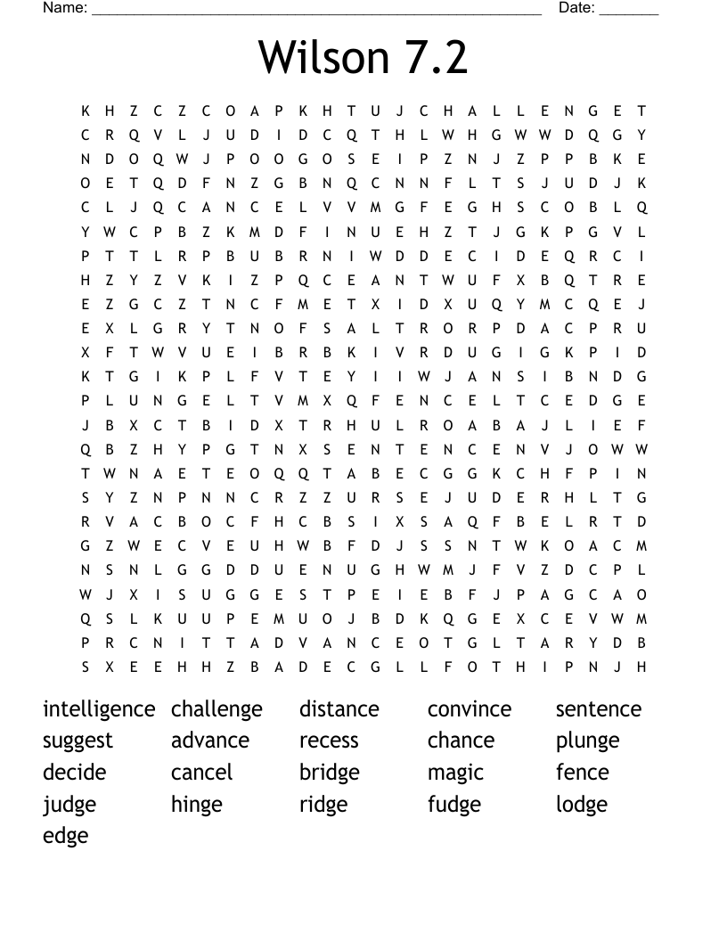 Wilson 7.2 Word Search