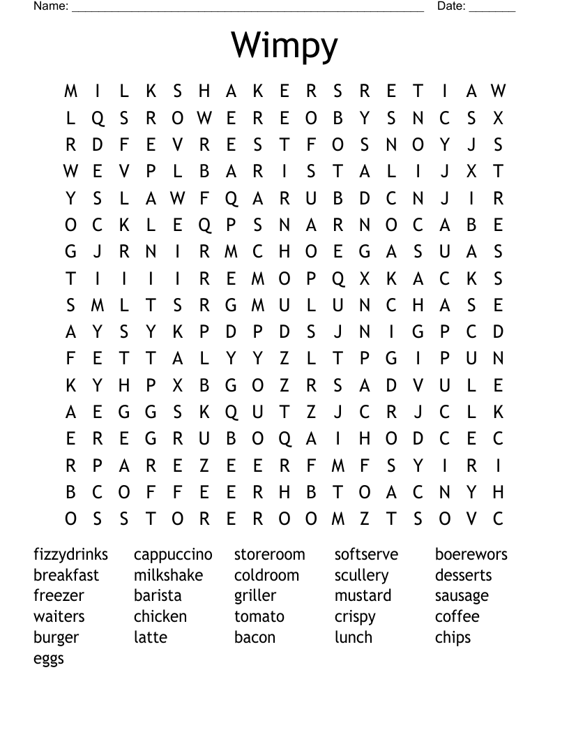 Wimpy Word Search