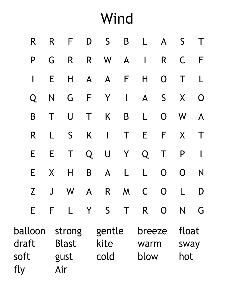 Wind Word Search