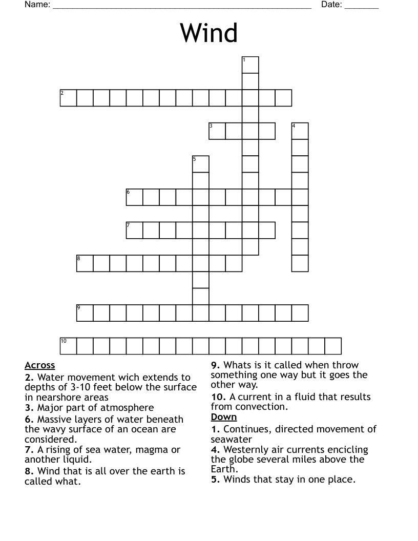 Wind Crossword