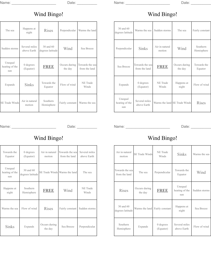 Wind Bingo!