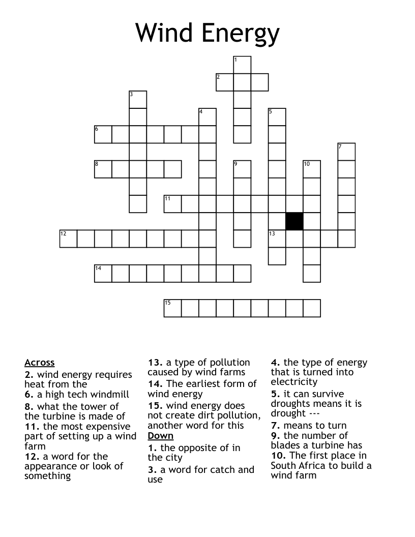 Wind Energy Crossword